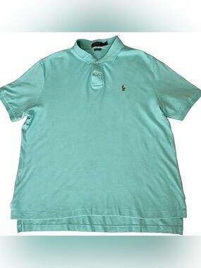 Polo Ralph Lauren Pima Soft Touch Polo Shirt Mens XL Teal Aqua Blue 100% Cotton